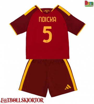 AS Roma Evan Ndicka #5 Hemmakläder Barn 2026-27 Kortärmad (+ Korta byxor)